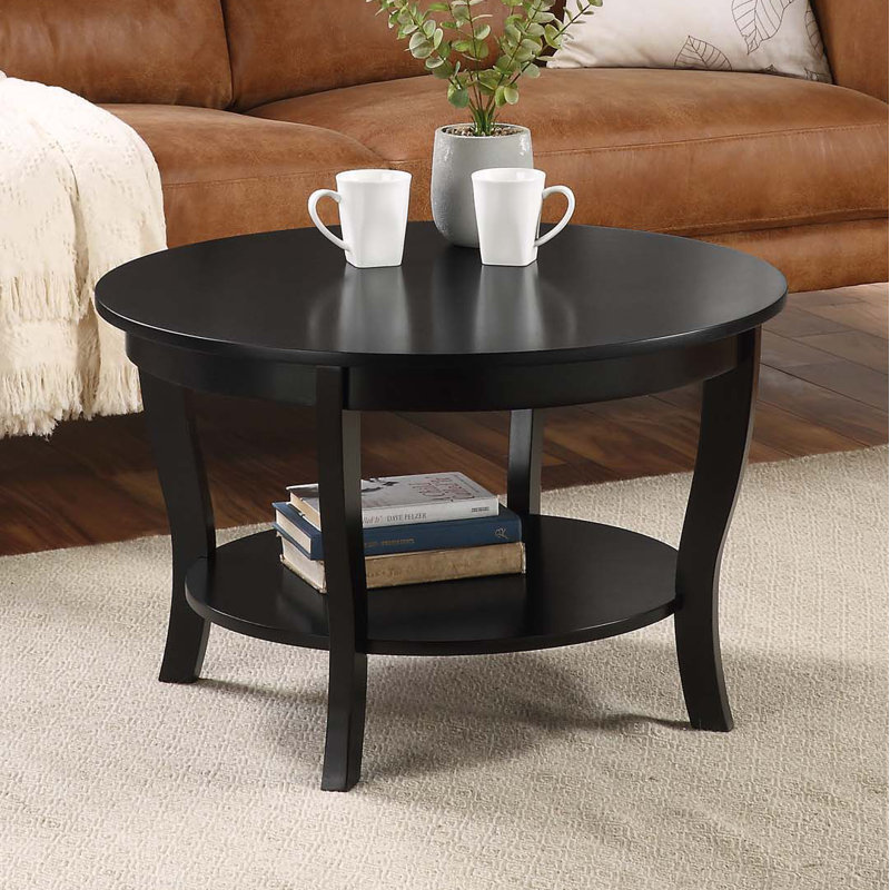 Table basse avec tablette de 30 po Carbin, Noir