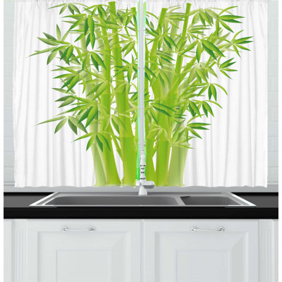 No Pattern and Not Solid Color Pointed Kitchen Curtain