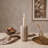 Buff Marble Ribbed Taper Holder