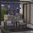 2-Pack 28" All-Weather Aluminum Patio Armchairs With Thick Dark Gray Cushions & Gray Frame-2146860913