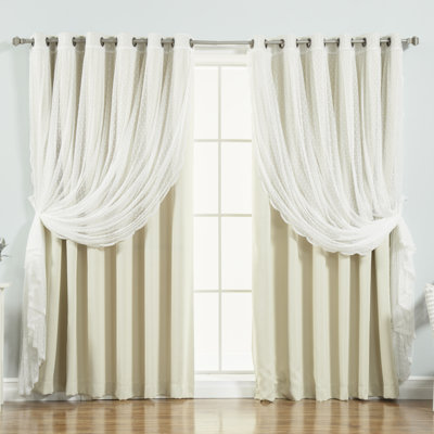 Damyiah Polyester Blackout Curtain Panel (1 Sheer and 1 Blackout Panel)