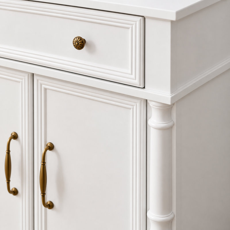 Lavabo de salle de bain sur pied blanc de 71 cm (27,94 po), style milieu du siècle avec base à colonnes romaines