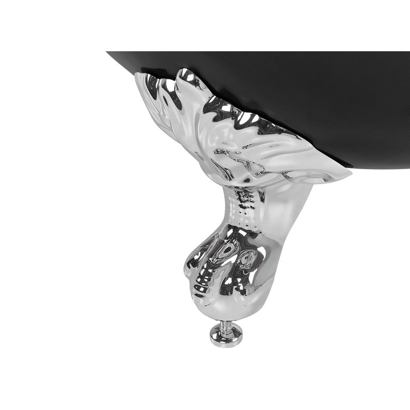 Holtzclaw x Freestanding Soaking Acrylic Bathtub, 78cm H x 170cm W x 80cm D, Black/Silver