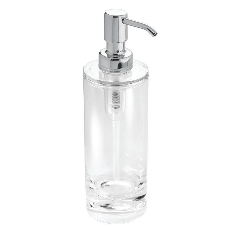 Clear and Chrome Acrylic Soap Pump Dispenser, 10 oz