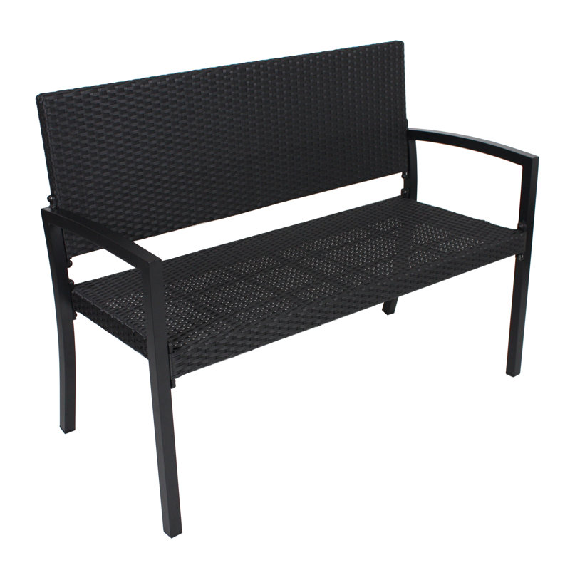 Alondra Metal/Plastic Outdoor Bench, Black