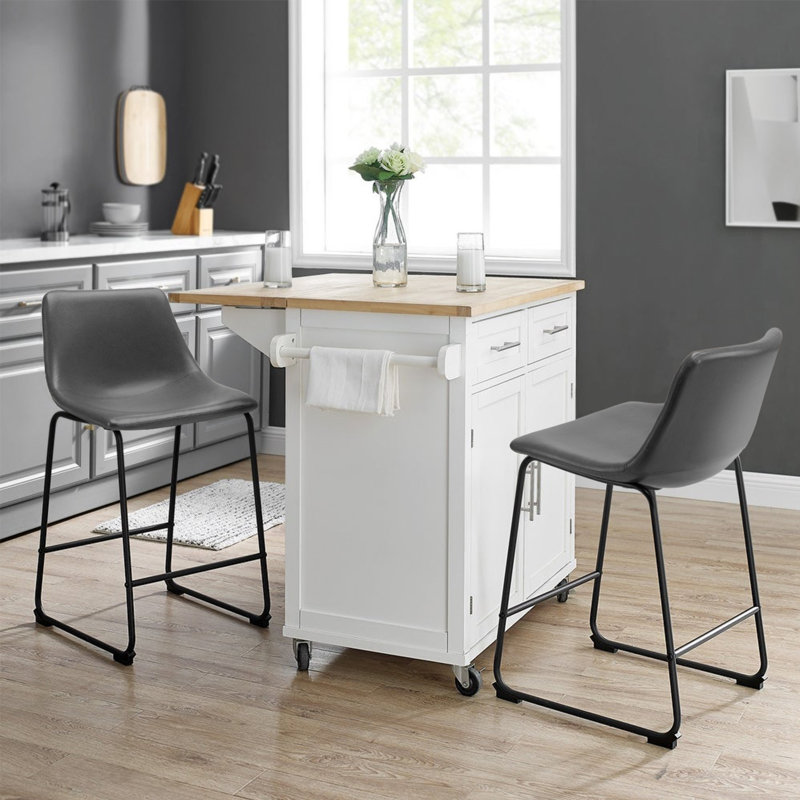 Tabourets de bar Julienn, gris, Tabouret de comptoir (siège d’une hauteur de 25