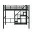 Lit mezzanine simple en métal avec escalier de rangement et garde-robe-114344384