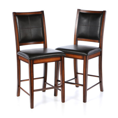 Upslope Upholstered Counter Stool with Solid Wood Frame