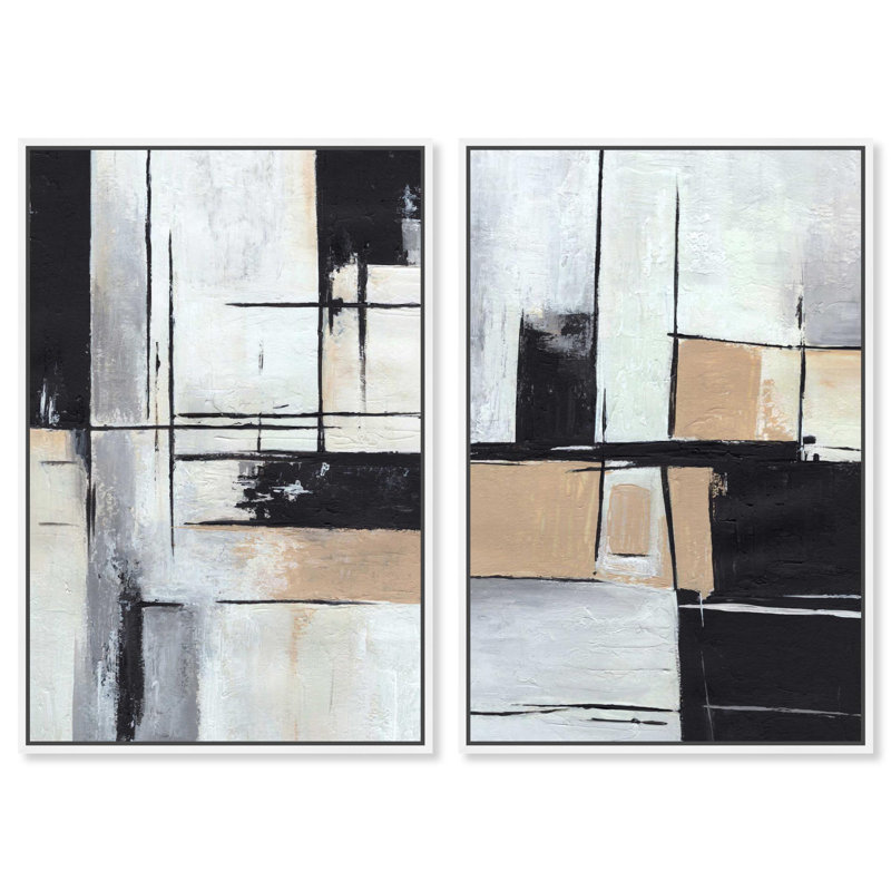 «Neutral Luxe Art», ensemble de 2 impressions sur toile par , H 45 po x l 30 po, Toile tendue, Ne s’applique pas