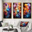 «Blue and Orange Abstracted Realities», 3 pièces sur toile-1831195878-1831195874