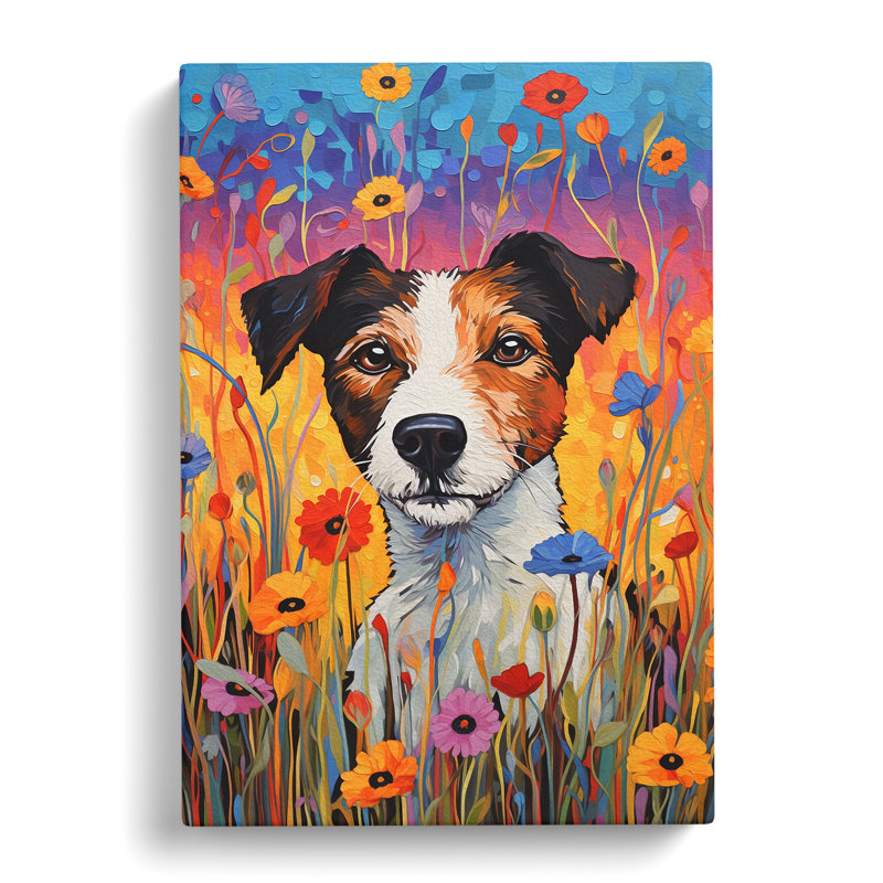 Jack Russell Colour Field - Wrapped Canvas, 60cm H x 40cm W x 3cm D