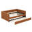 Full XL Size Upholstered Daybed With LED And Trundle-728510054