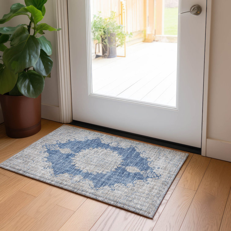 Machine Washable Indoor/Outdoor Chayden ACN1003 Navy