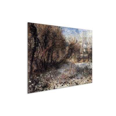 Snowy landscape by Renoir Pierre-Auguste 57cm H X 76cm W CrystalArt Material Acrylic Glass Effect, Frameless Panel Lightweight Ready to Hang