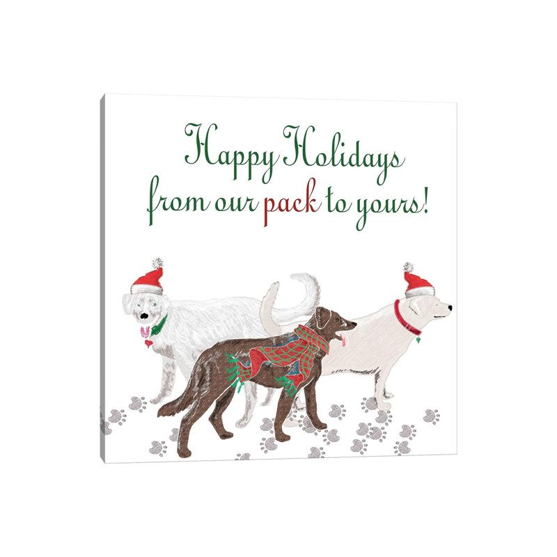 Woof Holiday Pack I by Andi Metz - Wrapped Canvas Gallery-Wrapped Canvas Giclée, 30.48 cm H x 30.48 cm W