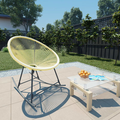 Outdoor Cacee Rocking Polyethylene Wicker Chair