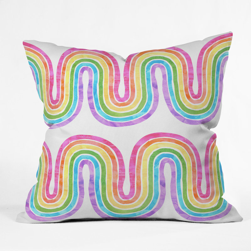 Coussin intérieur/extérieur en arc-en-ciel schatzi brown, 18 po x 18 po