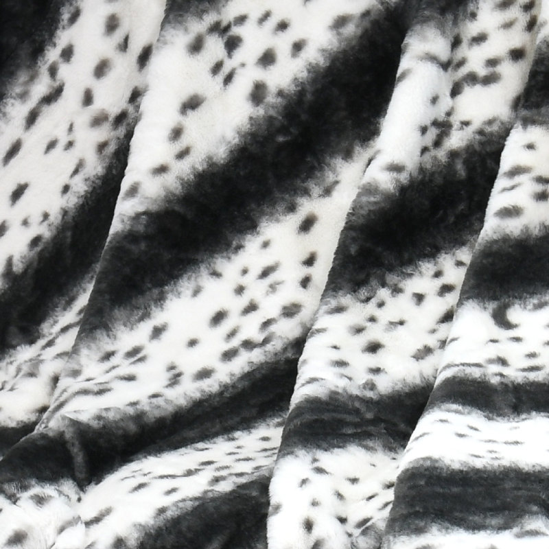 Couverture en fausse fourrure Citraka, L 60 po x l 50 po, Noir