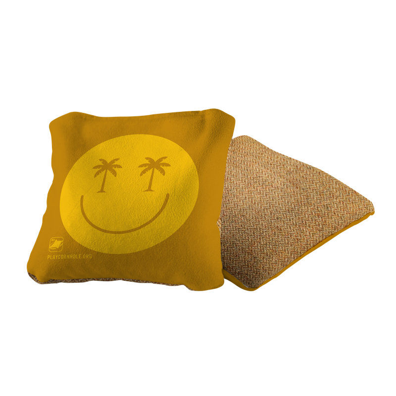 Smiley Palm Synergy Soft Cornhole Sacs, Jaune