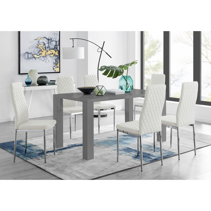 Scottsmoor Dining Set with 6 Chairs, White