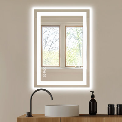  Miroir anti-buée à DEL avec double source de lumière et trois modes d'éclairage