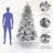 Snow Flocked Christmas Tree 7Ft Artificial Hinged Pine Tree With White Realistic Tips Unlit