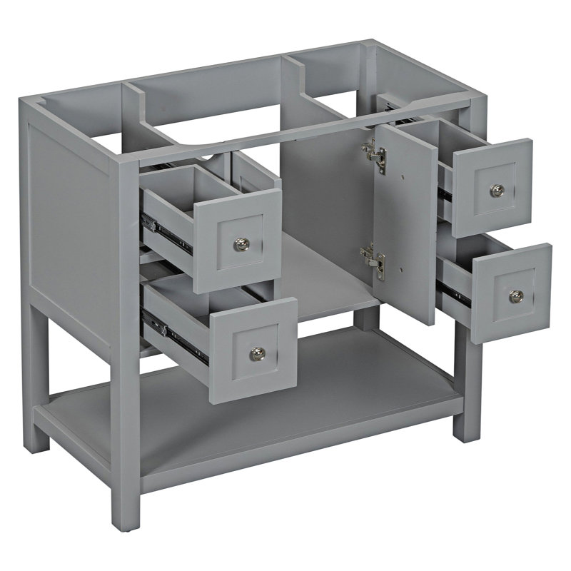 Base de meuble-lavabo simple 35,60 po seulement, Gris