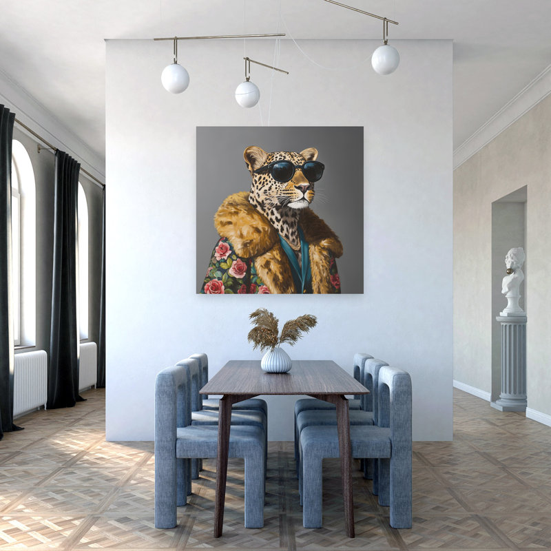 Art mural contemporain argent, 48" H x 48" W