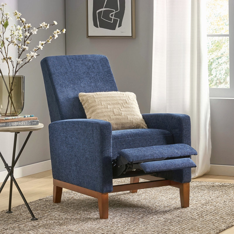Fauteuil club inclinable manuel en bois de 27 po de largeur, Marine