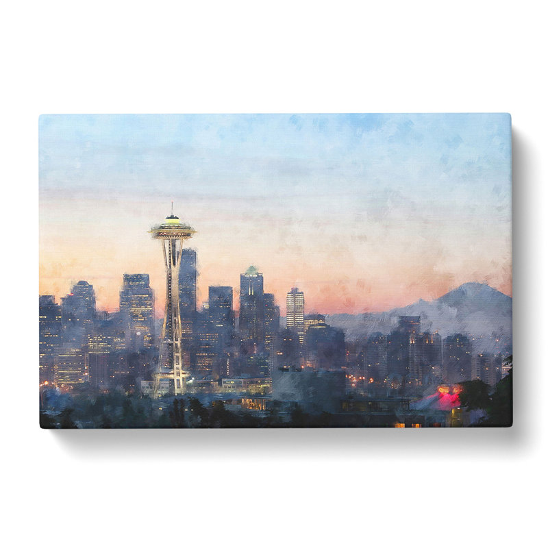 Seattle Skyline Vol.1 - Wrapped Canvas, 35cm H x 50cm W x 3cm D