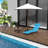 Outdoor Chair With Breathable Mesh & Adjustable Reclining Back, Blue Lounge Mesh,