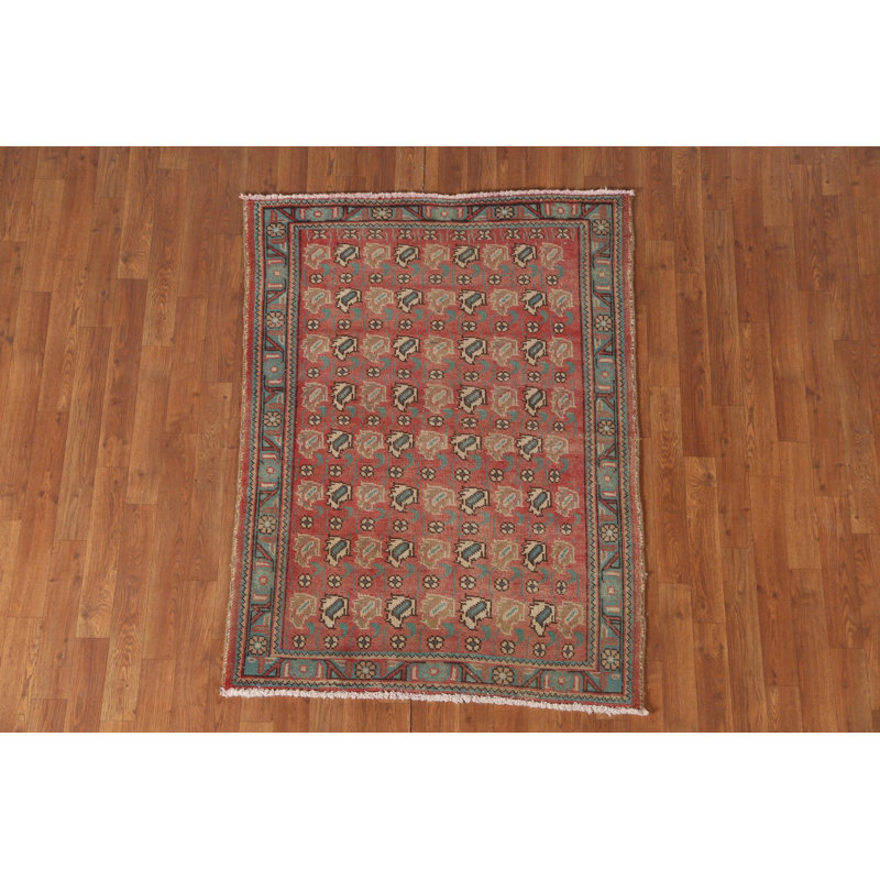 Tapis traditionnel rétro à motif géométrique 4 x 5