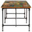 Solid Wood Top Metal Base Dining Table