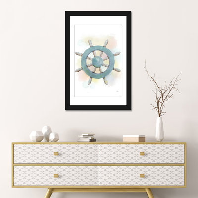 «Watercolor Ship's Wheel», reproduction sur toile tendue