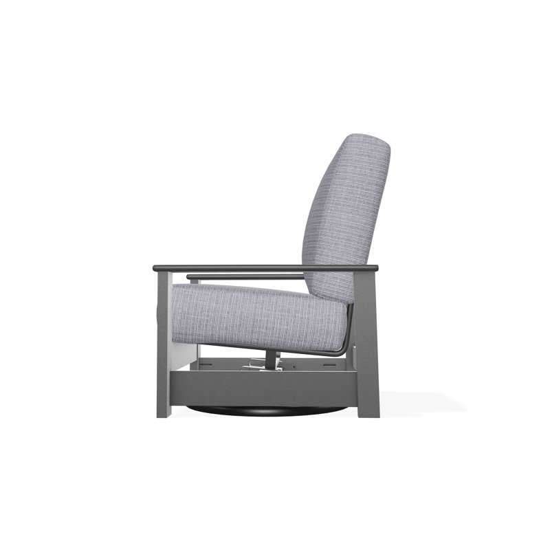 Chaise berçante pivotante cachée en polymère Leeward, Graphite, Bois de frêne prouvé