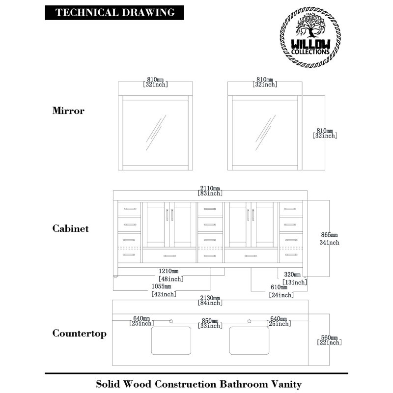 Malibu 84" White Solid Wood Double Sink Vanity with Carrara Marble Top
