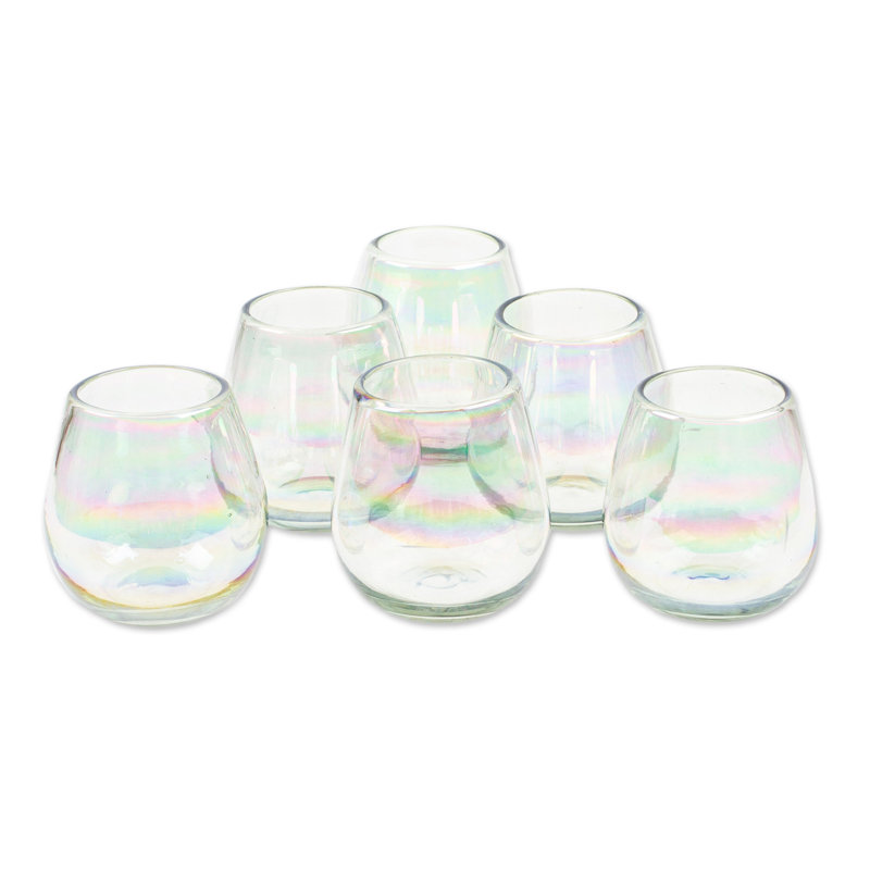 Ensemble de 6 verres à vin sans pied faits à la main avec étincelles et fraîcheur Beauvue