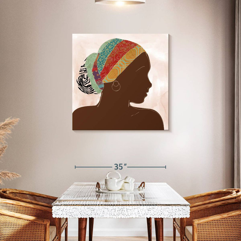 Portrait africain Leisha I, H 36 po x l 36 po
