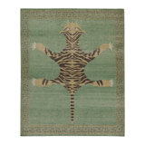 Distressed Homage Hand Knotted Wool Animal Print Area Rug
