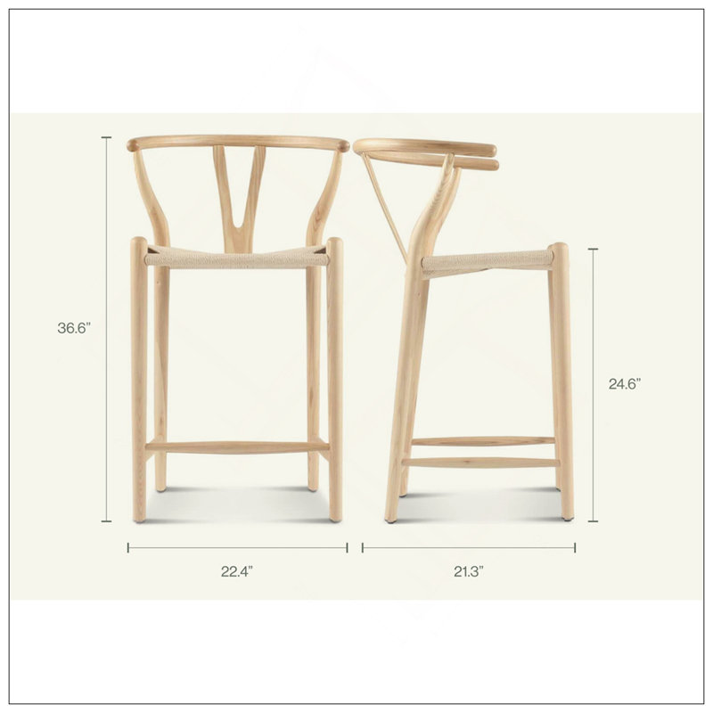 Tabouret de comptoir Wishbone, Noir