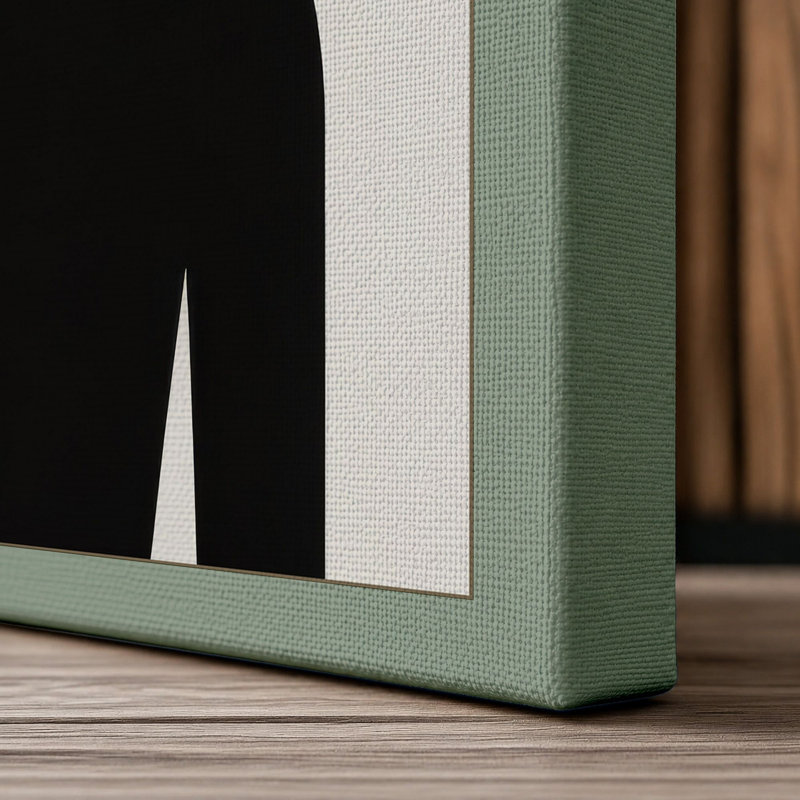 Geometric Mind Minimalist - Wrapped Canvas, 36x24 - 91.4 x 61.0 cm, Sage Border