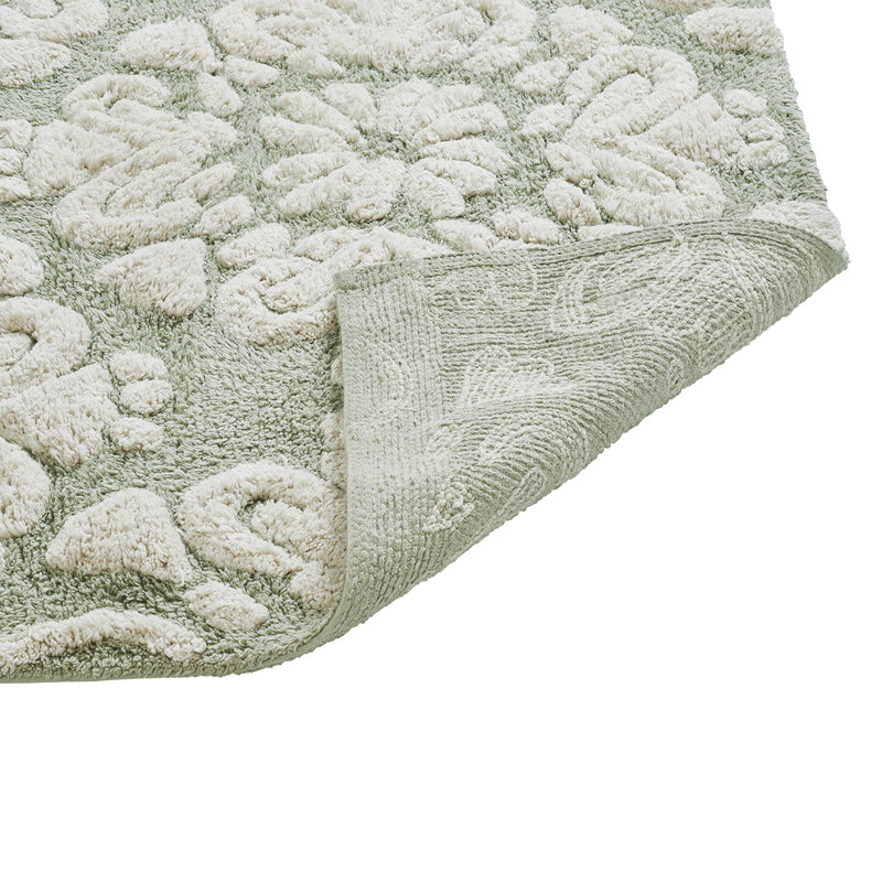 Danitra 100% Cotton Machine Washable Bath Rug Set, 2 PC Set (17" x 24" | 21" x 34"), Sage 