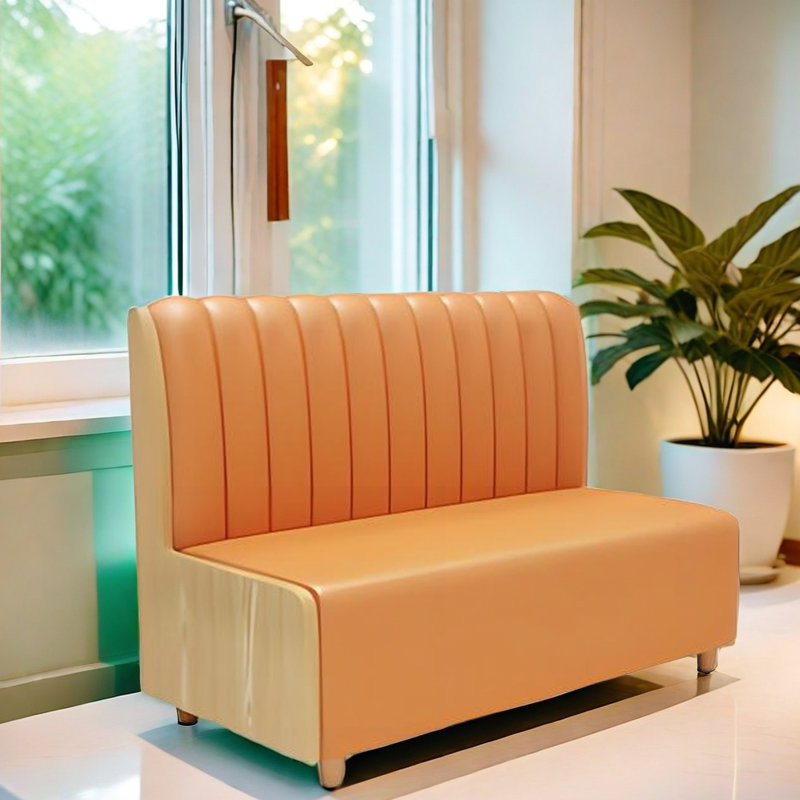 Banc rembourré en similicuir Mikka, Orange