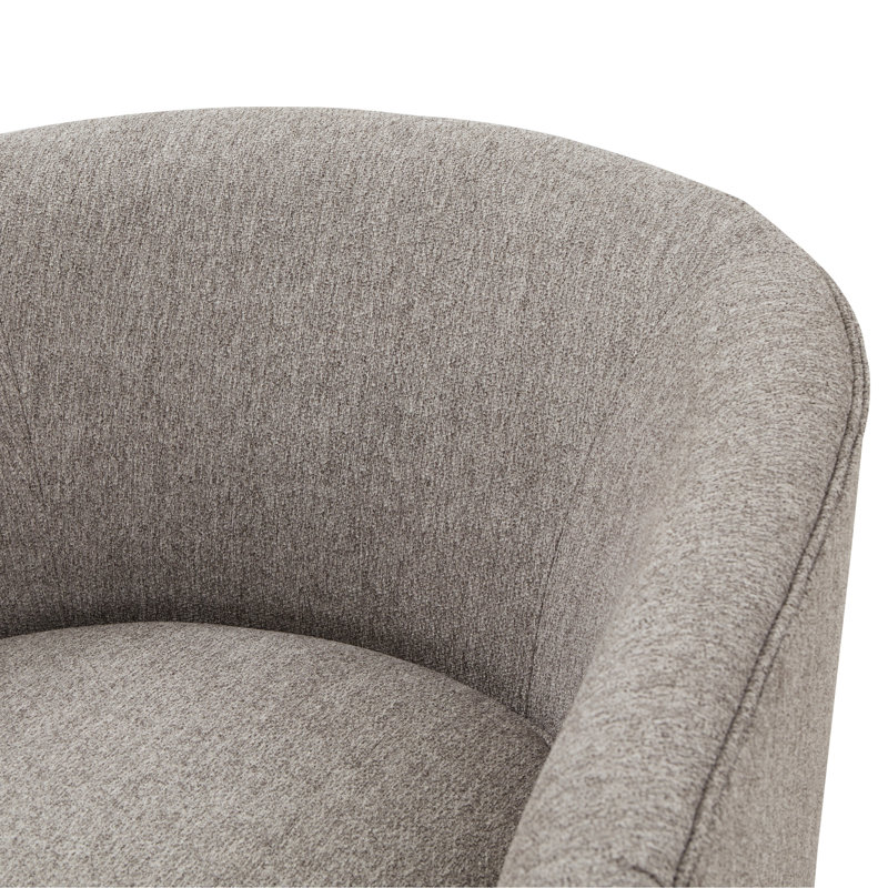 Gris, fauteuil d'appoint pivotant, revêtement en chenille, mouvement à 360 degrés, coussin en mousse épaisse de 6 po, base brune