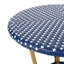 Ensemble d'extérieur en rotin PE et aluminium 3 pièces, bleu sarcelle foncé et blanc, finition bambou
