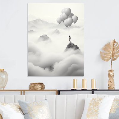 Grey Sky Is The Limit Motivational Landscape  I - Motivation Metal Wall Art
