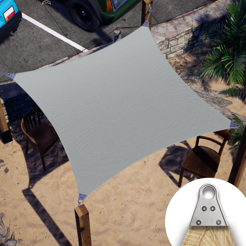 Voile d’ombrage carré 24' super ring renforcé, Gris, 24'W x 24'L