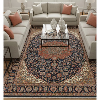Tapis oriental unique de style marine foncé 10X13 One-of-a-Kind