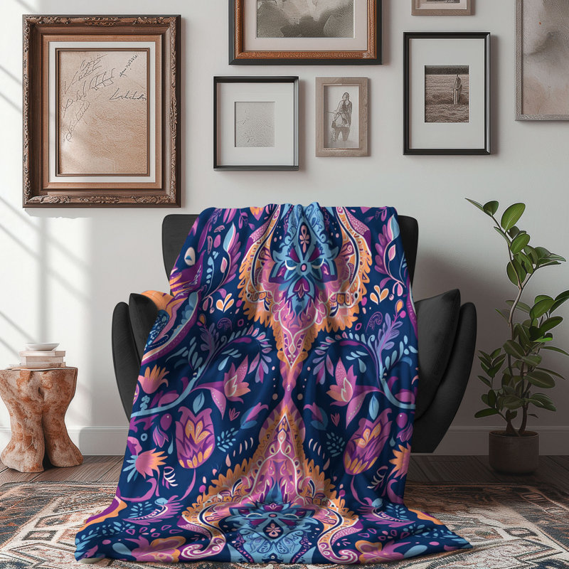 Colorful Colorful Bohemian Euphoria - Couverture Sherpa de qualité supérieure 1 pièce, Lit simple