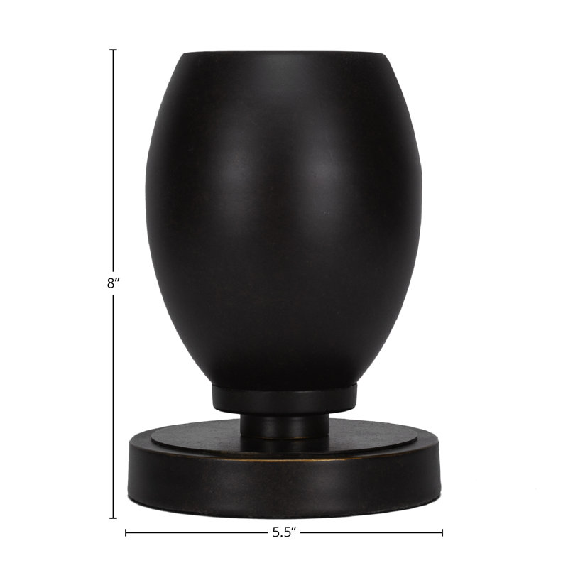 Lampe d'appoint Lannah avec abat-jour ovale en métal de 5 po, Granit foncé